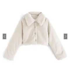 GRL ビジューボタンショート丈ファーコート【kd43】