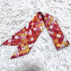エルメス HERMES ツイリー ボルデュック柄 編み込み柄 スカーフ リボン