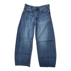 GU ワイドレッグデニム 31 ダークブルー