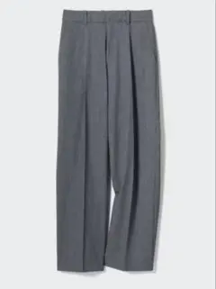 UNIQLO グレー タックワイドパンツ S ウエスト60-66cm