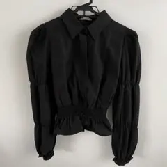 ZARA ブラウス　パワーショルダー　ギャザーショルダー　パフスリーブ　シャツ