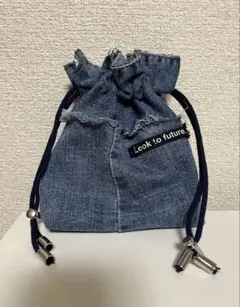 ツギハギパッチワーク2way❤️デニムリメイク・ミニファスナーポーチ