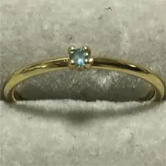 アクアマリン   【artificial】ゴールドリング 11号
