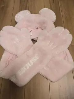 ディズニー　マフラーファンキャップ　ミニー