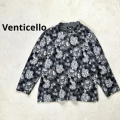 【Venticello 】FREE 長袖トップスカットソー　グレー　花柄