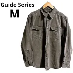 美品◎Guide Series ガイドシリーズ 長袖 ワークシャツ M デニム風