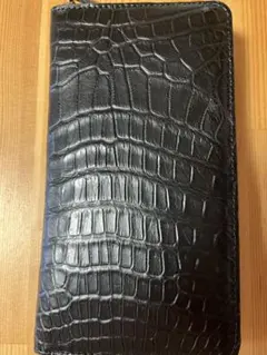 【新品】クロコダイル　ラウンドファスナー長財布のサムネイル
