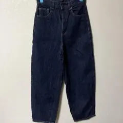 GU ダークブルーワイドレッグデニム