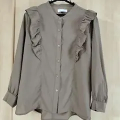 フリル付き長袖シャツ LL
