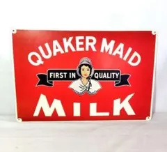 アメリカン ブリキ看板 アンティーク　メタルサインプレート QM MILK