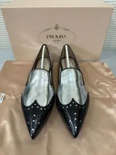 PRADA ウィングチップ ローファー 37.5すのサムネイル