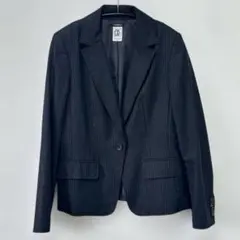 MICHEL KLEIN ネイビー ストライプ テーラードジャケット H104のサムネイル