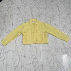 ZARA イエロークロップドデニムジャケット
