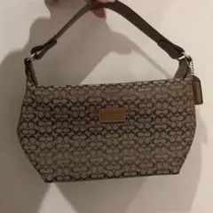 Coach シグネチャー柄　ハンドバッグ　アクセサリーポーチ