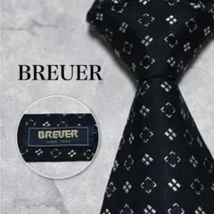 【未使用級】 BREUER ブリューワ ダークネイビー 小紋柄 ネクタイのサムネイル