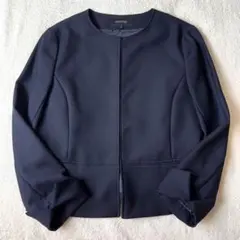 美品 アンタイトル ノーカラージャケット 黒 ブラック フォーマル サイズ2