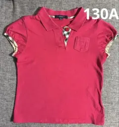 バーバリー 半袖　ポロシャツ　120-130 ピンク　キッズ　女の子　子供服