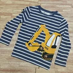 H&M　エイチアンドエム　ショベルカー　重機　長袖カットソー　ロンT　110