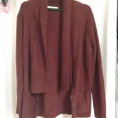 MIIA ボルドー ニットカーディガン