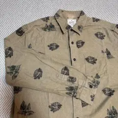 AEO フランネルシャツ 総柄 狼柄 L 古着のサムネイル