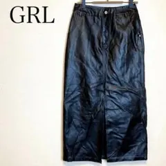 グレイル　フロントスリットレザータイトスカート　フェイクレザー　大人クール