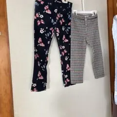 蝶と花柄コーデュロイパンツ レギンス2〜3y 値下げ