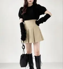 Heather ヘザー ワイドプリーツスカート ベージュ　162376のサムネイル