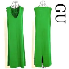 GU ニットワンピース 緑 XL 春夏秋冬【ada030】