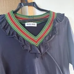 MUVEIL WORK フリル付き半袖Tシャツ