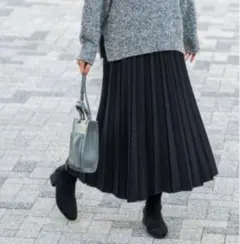 新品 グローバルワーク オテラクプリーツスカート黒 GLOBAL WORK