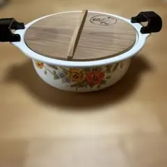花柄 蓋つき煮物椀 木製蓋付き昭和レトロ