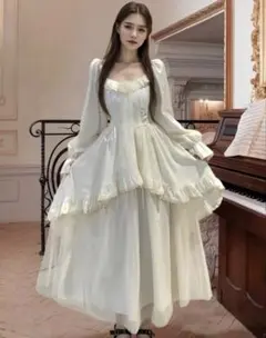 【SHEIN 】 フリルレース刺繍 ワンピース XL