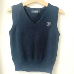 COMME CA ISM ネイビー Vネック ベスト 100 フォーマル 受験