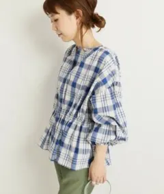 relume チェック柄長袖ブラウス