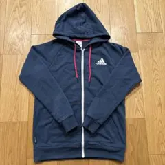 アディダス　レディースL パーカー　スウェット　ネイビー
