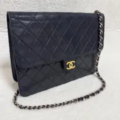 【良品】シャネル マトラッセ チェーン ショルダーバッグ ココマーク ラムスキン