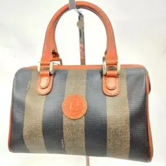 極美品 FENDI ミニハンドバッグ ペカン柄 レザー PVC がま口