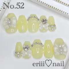 オーダーネイルチップ♡黄色イエロー量産型フレンチガーリー推し活ワンホン韓国オタ活