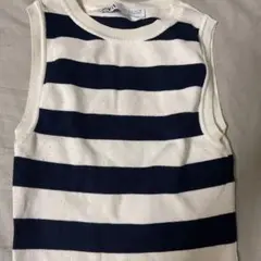 ZARA ストライプ ノースリーブニット S