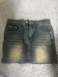 Y2K ヴィンテージ風 デニムミニスカート 台形スカート