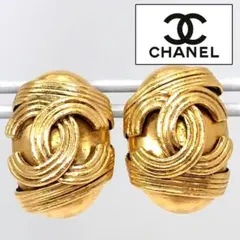 極美品 CHANEL シャネル ヴィンテージ ココマーク オーバル イヤリング