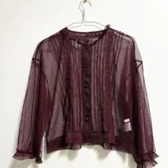 merlot plus メッシュブラウス