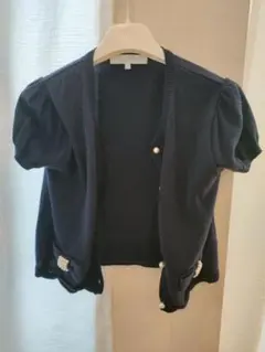 ネイビー パールボタン カーディガン