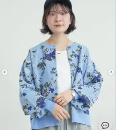 サマンサモスモス　花柄スポンディッシュニットカーディガン