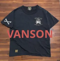 VANSON USA製 スカル クロスボーン Tシャツ 黒 S バイカー 希少