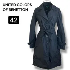 美品♡ ユナイテッドカラーズオブベネトン トレンチコート 黒 L 軽量