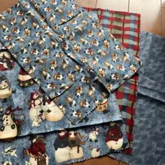 クリスマス柄 微起毛生地まとめ未使用！