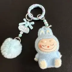 大人気ラブブ　可愛いキーホルダー　ブルー