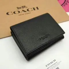 COACH 折り財布 新品 ブラック 新作 お札入れ 小銭入れ 在庫わずか