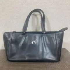 Kitamura キタムラ レザー　本革　ハンドバッグネイビー　紺　ポケット
